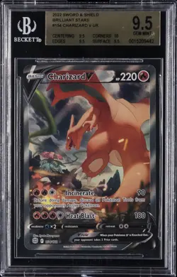 2022 POKEMON BRILLIANT STARS ALT ART #154 CHARIZARD V BGS 9.5 - Image 1