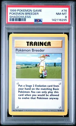 1999 POKEMON BASE SET SHADOWLESS #76 POKEMON BREEDER PSA 8 - Image 1