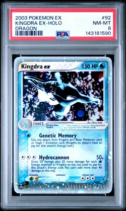 2003 POKEMON EX DRAGON #92 KINGDRA EX-HOLO PSA 8 - Image 1