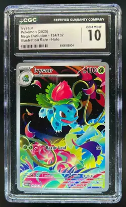 2025 Pokemon Mega Evolution Ivysaur Illustration Rare #134/132 CGC 10 - Image 1