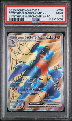 2025 POKEMON SVP PREMIUM COLLECTION PROMO #204 CYNTHIA'S GARCHOMP EX PSA 9 - Image 1