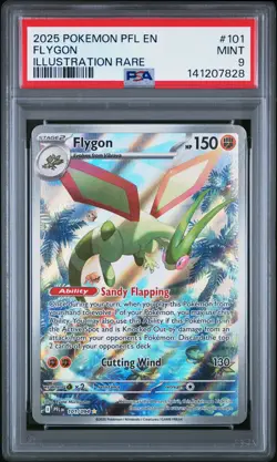 2025 POKEMON PFL EN-PHANTASMAL FLAMES ILLUSTRATION RARE #101 FLYGON PSA 9 - Image 1