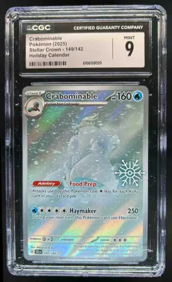 2024 Pokemon Crabominable Holiday Calendar Snowflake Stamp #149/142 CGC 9 - Image 1