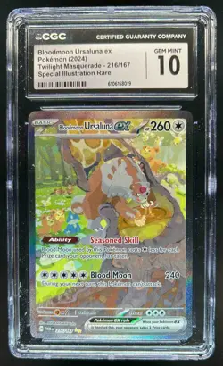 2024 Pokemon Twilight Masquerade Bloodmoon Ursaluna ex #216/167 CGC 10 - Image 1