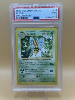 1999 Pokemon Shadowless Beedrill #17 PSA Mint 9 - Image 1