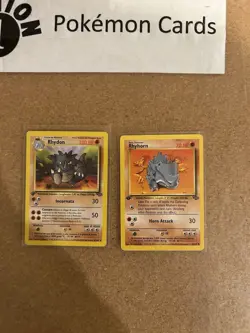 Rhydon + Rhyhorn 1st Edition Pokemon Card Lot Vintage WOTC - Image 1