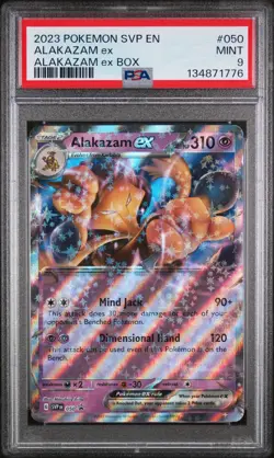 134871776 Alakazam ex 2023 Pokemon Scarlet Violet 151 Promo SVP EN #050 PSA 9 - Image 1
