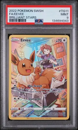 2022 POKEMON SWORD & SHIELD BRILLIANT STARS #TG11 FULL ART/EEVEE PSA 9 - Image 1