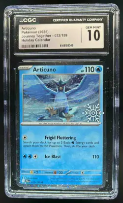 2025 Pokemon Articuno Holiday Calendar Snowflake Stamp #032/159 CGC 10 - Image 1