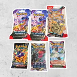 Pokemon Lot Of 6 Booster Packs Crown Zenith And Temporal Forces - Image 1