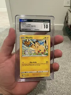 Pikachu 049/195 Pokemon SILVER TEMPEST Common - CGC 10 Gem Mint 🔥 - Image 1