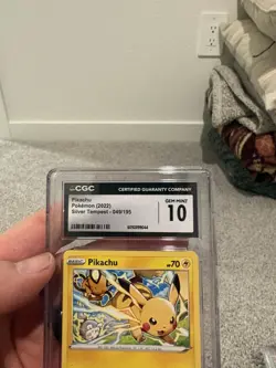 Pikachu 049/195 Pokemon SILVER TEMPEST Common - CGC 10 Gem Mint 🔥 - Image 3
