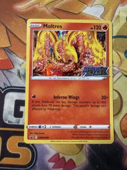 Moltres SWSH185 Stamped Brilliant Stars variant Pokemon TCG NM black star - Image 1