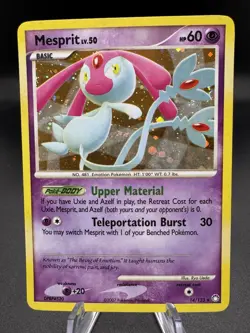 Pokemon TCG Mesprit 14/123 Diamond Pearl Mysterious Treasures Holo - HP/Damaged - Image 1