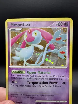 Pokemon TCG Mesprit 14/123 Diamond Pearl Mysterious Treasures Holo - HP/Damaged - Image 3