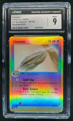 2003 Pokemon EX Sandstorm Linoone Reverse Holo #44/100 CGC 9 - Image 1