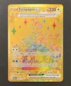 Pokemon Terapagos ex 180/131 SV: Prismatic Evolutions Hyper Rare Holo 230 HP - Image 1