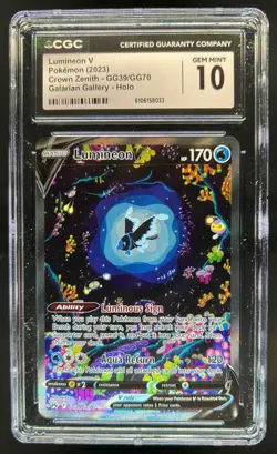 2023 Pokemon SWSH Crown Zenith Lumineon V Galarian Gallery #GG39/GG70 CGC 10 - Image 1