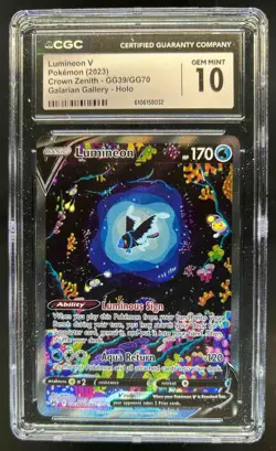 2023 Pokemon SWSH Crown Zenith Lumineon V Galarian Gallery #GG39/GG70 CGC 10 - Image 1