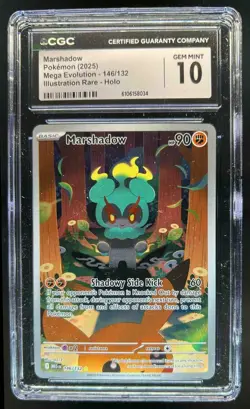 2025 Pokemon Mega Evolution Marshadow Illustration Rare #146/132 CGC 10 - Image 1