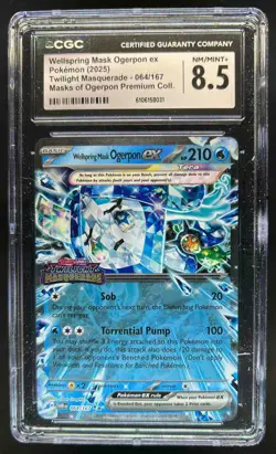 2024 Pokemon Twilight Masquerade Wellspring Mask Ogerpon ex #064/167 CGC 8.5 - Image 1