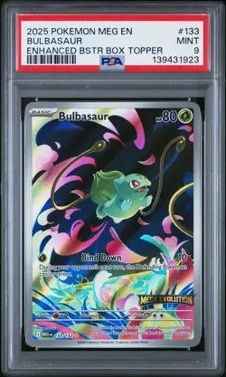 2025 POKEMON MEG EN-MEGA EVOLUTION ENHANCED BOOSTER BOX TOPPER BULBASAUR PSA 9 - Image 1