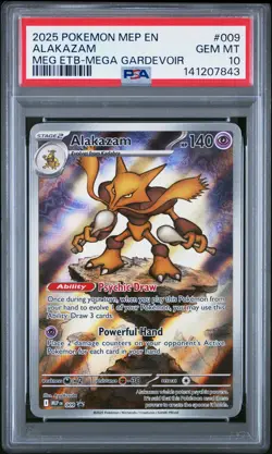 2025 POKEMON MEP MEGA EVOLUTION ETB #009 ALAKAZAM PSA 10 - Image 1