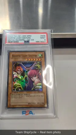 PSA 9 MINT Harpie Lady Sisters MRD009 Super Rare 1st Edition Yugioh Card G2U - Image 4