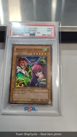 PSA 9 MINT Harpie Lady Sisters MRD009 Super Rare 1st Edition Yugioh Card G2U - Image 5