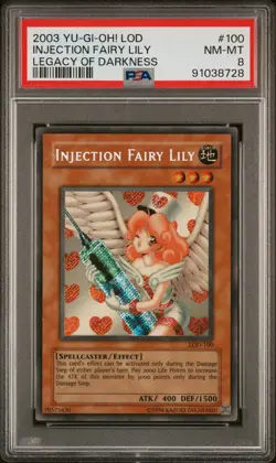 2003 YU-GI-OH! LOD-LEGACY OF DARKNESS #100 INJECTION FAIRY LILY PSA 8 - Image 1