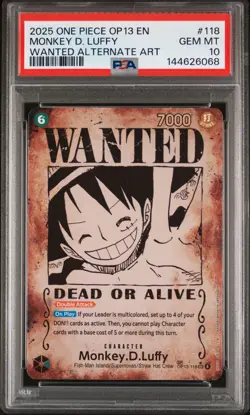 2025 ONE PIECE OP13-CARRYING ON HIS WILL ALT ART MONKEY D. LUFFY PSA 10 - Image 1