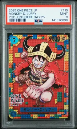 2025 ONE PIECE JPN PREM CARD COLL -ONE PIECE DAY'25- #110 MONKEY D. LUFFY PSA 9 - Image 1