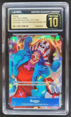 2025 ONE PIECE CCG BUGGY PROMO SEVEN WARLORDS ST17-003 CGC 10 PRISTINE B PT - Image 1