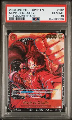 2023 ONE PIECE OP05-AWAKENING OF THE NEW ERA 1ST ANV #012 MONKEY D. LUFFY PSA 10 - Image 1