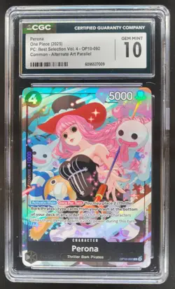 2025 ONE PIECE CCG PERONA ALTERNATE ART OP10-092 CGC 10 C PT - Image 1
