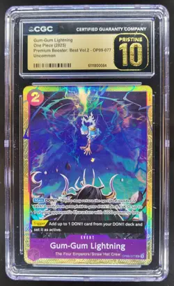 2025 ONE PIECE CCG GUM-GUM LIGHTNING OP09-077 CGC 10 PRISTINE B PT - Image 1