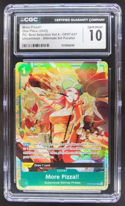 2025 ONE PIECE CCG MORE PIZZA!! ALT ART OP07-037 CGC 10 D PT - Image 1