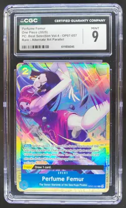 2025 ONE PIECE CCG PERFUME FEMUR RARE ALT ART OP07-057 CGC 9 B PT - Image 1