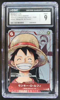 2022 ONE PIECE CCG JAPANESE MONKEY D. LUFFY MANGA ALT ART P-001 CGC 9 A PT - Image 1
