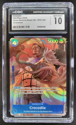 2025 ONE PIECE CCG CROCODILE PROMO OP07-040 CGC 10 C PT - Image 1