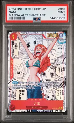 2024 ONE PIECE JPN PRB01-016 PREM BOOSTER -MANGA ALTERNATE ART NAMI PSA 9 - Image 1