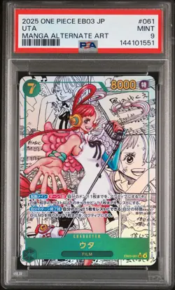 2025 ONE PIECE JAPANESE MANGA ALTERNATE ART EB03-061 UTA PSA 9 - Image 1