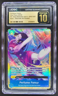 2025 ONE PIECE CCG PERFUME FEMUR RARE ALT ART OP07-057 CGC 10 PRISTINE B PT - Image 1