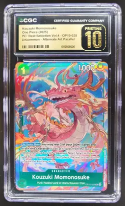 2025 ONE PIECE CCG KOUZUKI MOMONOSUKE ALT ART OP10-208 CGC 10 PRISTINE D PT - Image 1