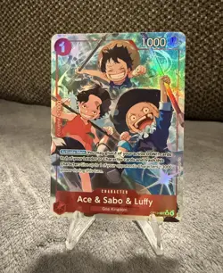 Ace & Sabo & Luffy Alt Art OP13-007 Carrying On His Will One Piece TCG NM - Image 1