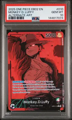 2025 ONE PIECE EB02-EXTRA BOOSTER -ANIME 25TH COLL- #010 MONKEY D. LUFFY PSA 10 - Image 1