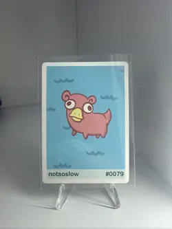 Pokemon Fan Art Card Pookiemoot Notsoslow Slowpoke #0079 Derp - Image 1