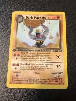 Dark Machoke 40/82 Team Rocket 1st First Edition Pokemon Card In NM Condition - Image 1