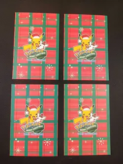 Pokemon 2024 Card Database Christmas Set Mario Luigi Pikachu 4x Set HEART Holo - Image 3