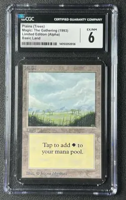 PLAINS (TREES) CGC 6 1993 MAGIC: THE GATHERING MTG ALPHA #NNO LIMITED EDITION 36 - Image 1